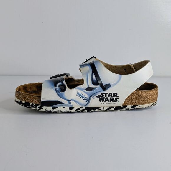 Birkenstock Sandals Milano Star Wars EU 38 White Black Storm Trooper Leather - Picture 6 of 15